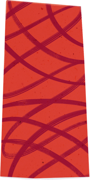 Scribbled Red Rectangular Paper Cut-out